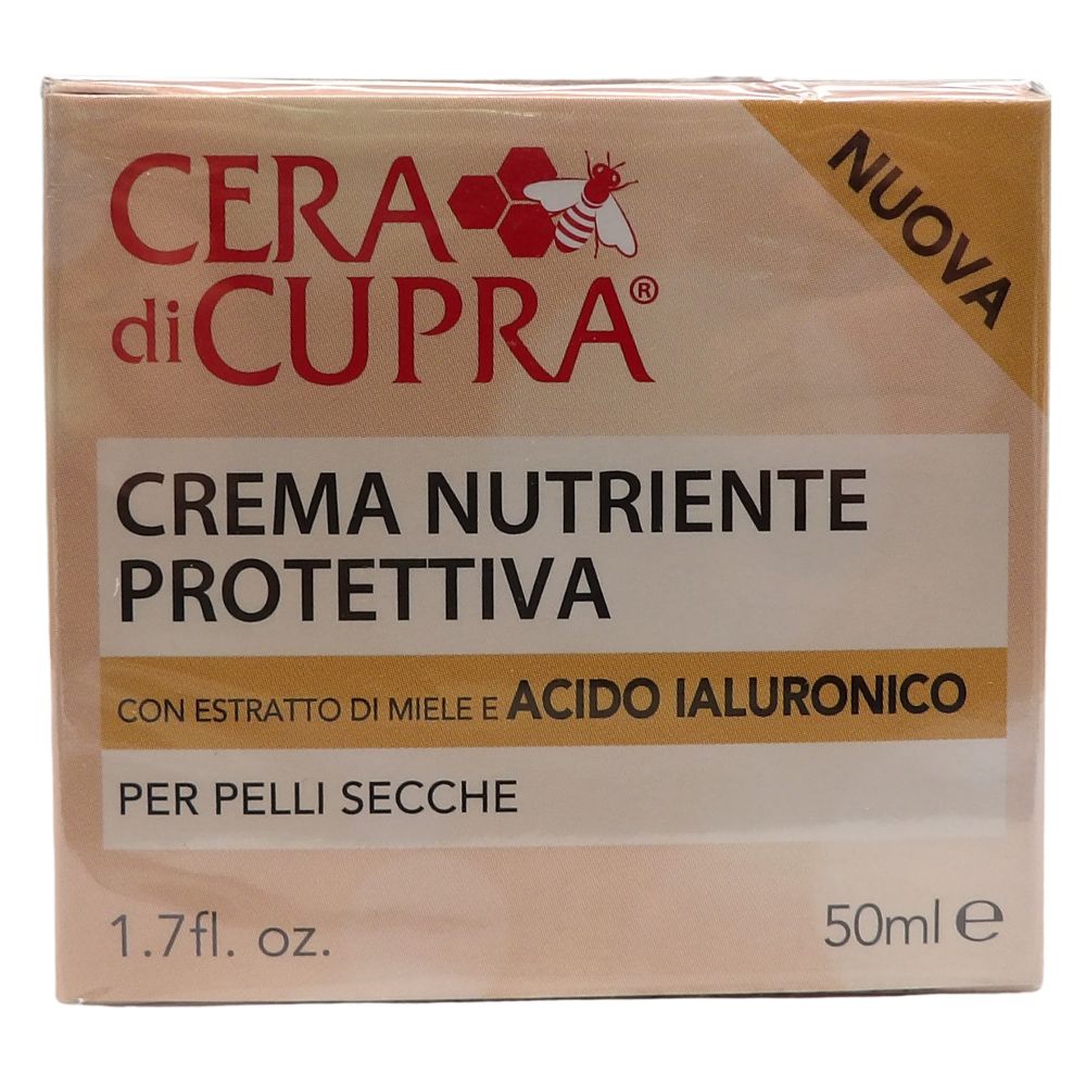 CERA DI CUPRA, Crema Viso NUTRIENTE PROTETTIVA Con Estratto Di Miele e Acido Ialuronico, Per Pelli Secche. Riduce La Secchezza e Aiuta a Mantenere Il Corretto Stato Di Idratazione 50ml