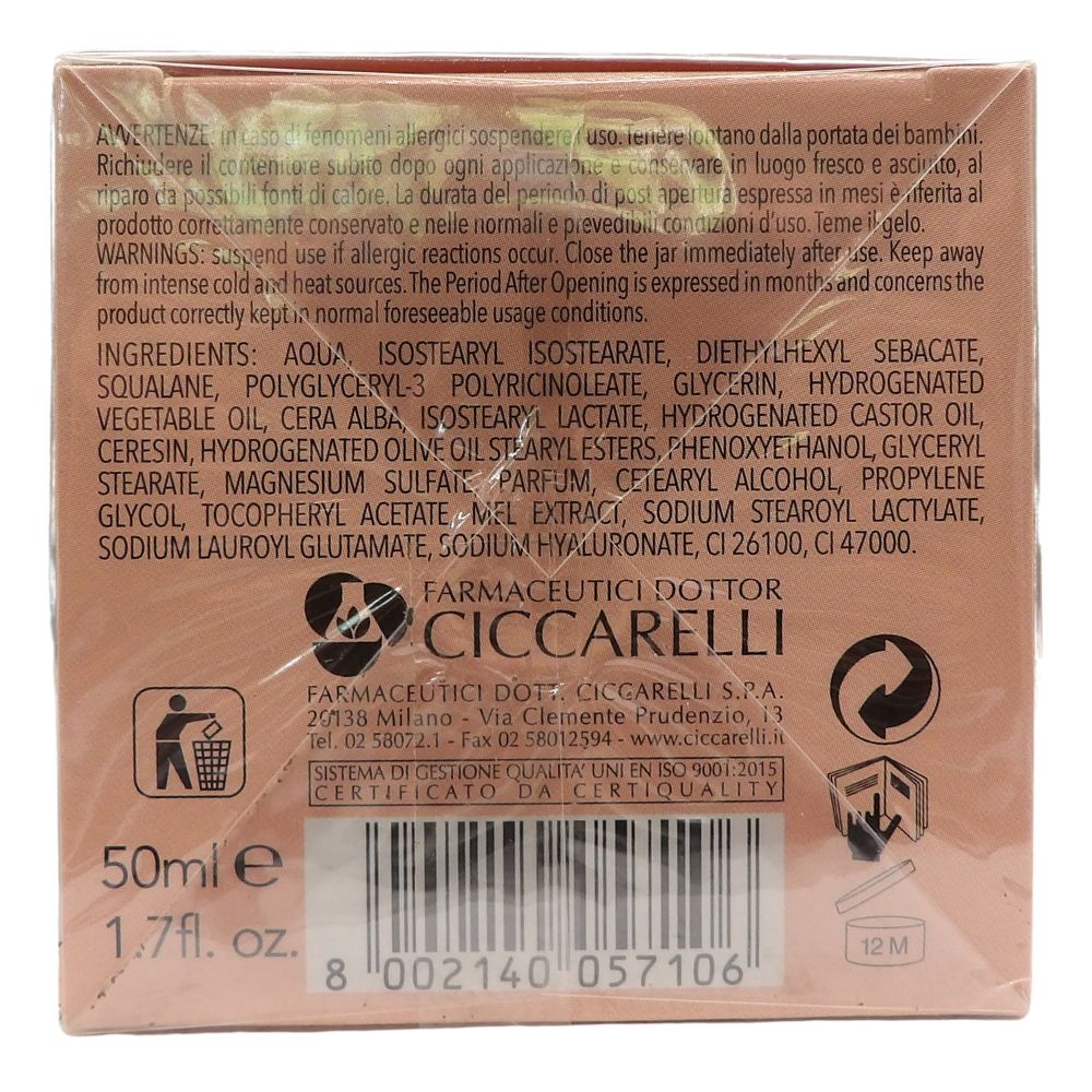 CERA DI CUPRA, Crema Viso NUTRIENTE PROTETTIVA Con Estratto Di Miele e Acido Ialuronico, Per Pelli Secche. Riduce La Secchezza e Aiuta a Mantenere Il Corretto Stato Di Idratazione 50ml
