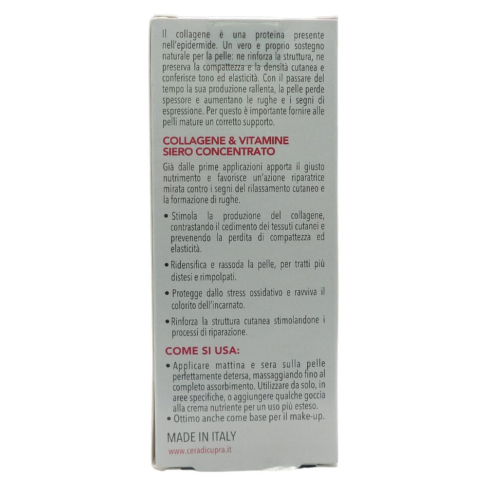 CERA DI CUPRA, Lifting Serum – Siero Collagene e Gelatina Reale, Rassoda la Pelle e Distende le Rughe di Viso e Collo, Dermatologicamente Testato, 30 ml