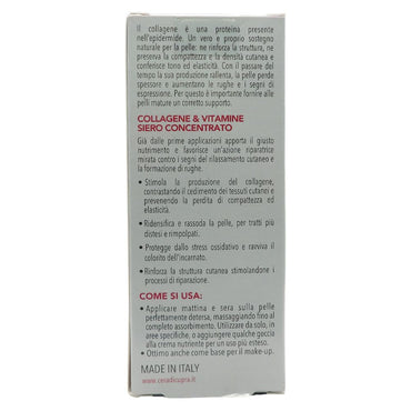 CERA DI CUPRA, Lifting Serum – Siero Collagene e Gelatina Reale, Rassoda la Pelle e Distende le Rughe di Viso e Collo, Dermatologicamente Testato, 30 ml