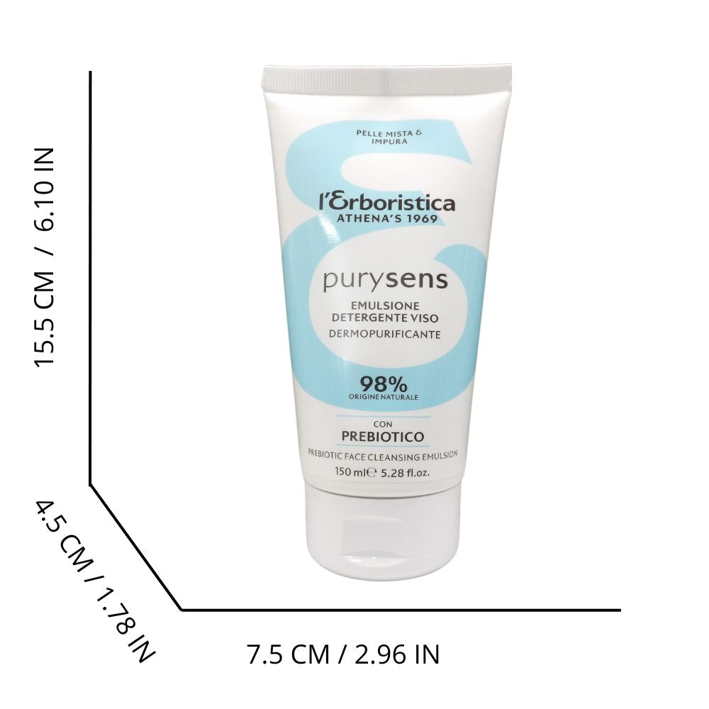 L'ERBORISTICA Athena's - Purysens - Detergente Viso - Emulsione Dermopurificante con Prebiotico - 150 ml