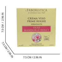 L'ERBORISTICA di Athena's, Crema Viso, Prime Rughe, Idratante. Olio di Mandorle Dolci. 97% Ingredienti di Origine Naturale 50ml