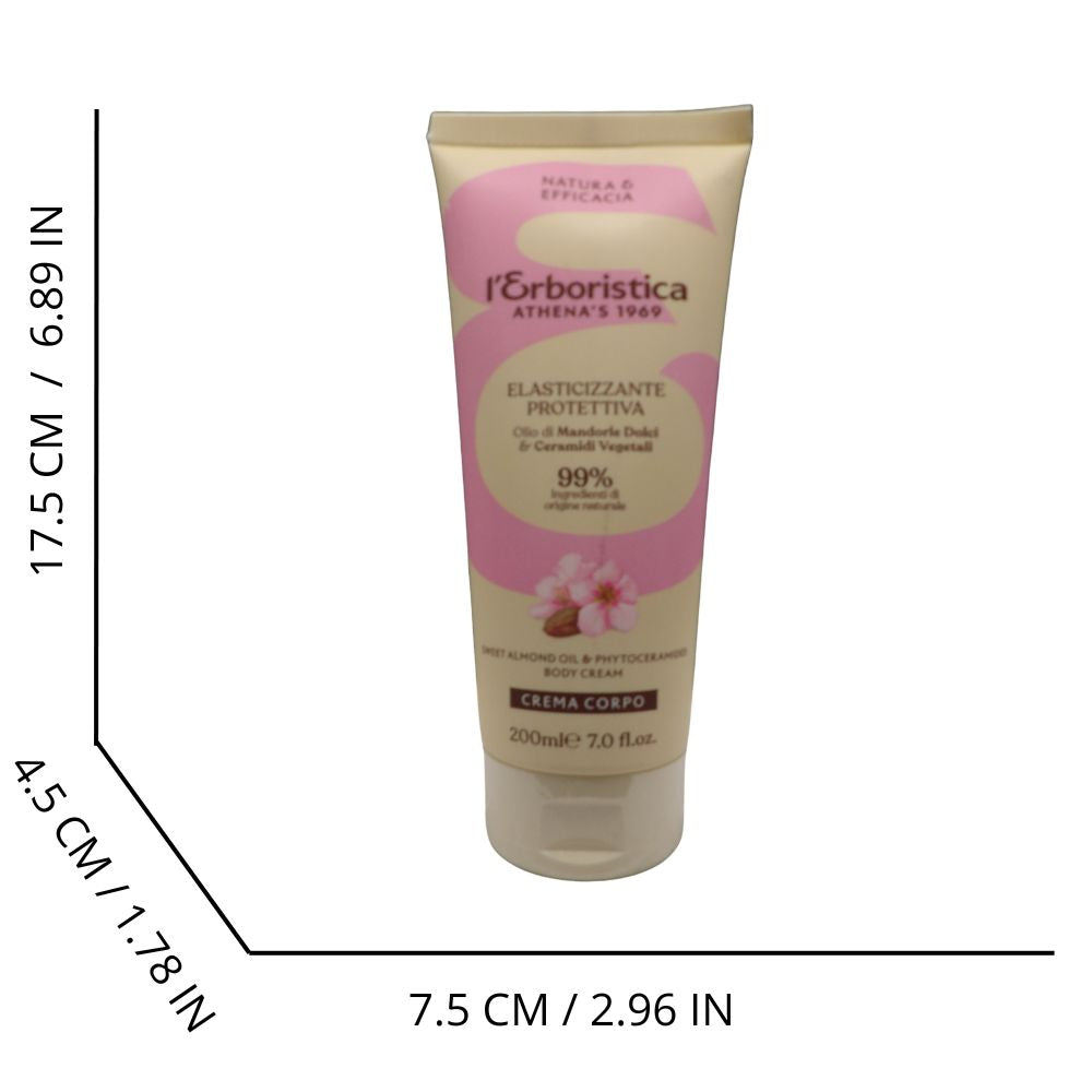 L'ERBORISTICA Athena's – Crema Corpo Profumata, Elasticizzante e Protettiva - Crema Corpo Idratante con Olio di Mandorle Dolci – 200 ml