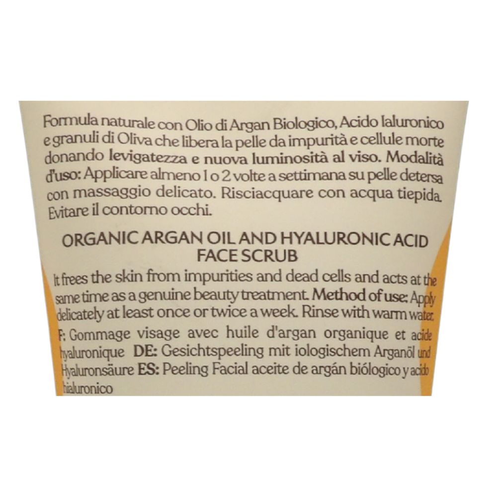 L'ERBORISTICA Athena's, Scrub Viso LEVIGANTE IDRATANTE Con Olio Di Argan Biologico e Acido Ialuronico. Il 98% Degli Ingredienti Sono Di Origine Naturale, 0% Olii Minerali, Siliconi e Coloranti 75ml