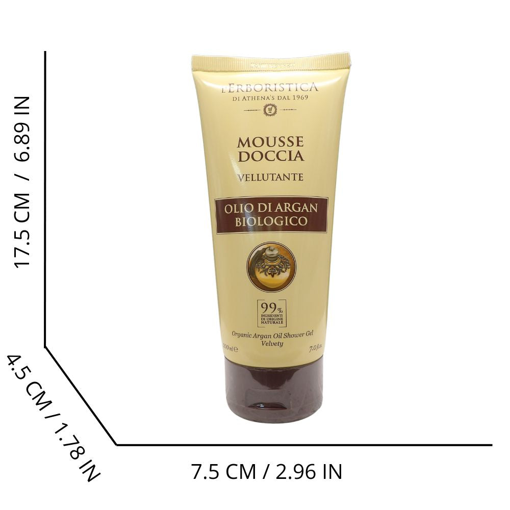 L'ERBORISTICA di Athena's - Mousse Doccia Vellutante All'OLIO DI ARGAN BIOLOGICO 200ml