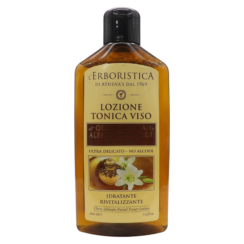 L'ERBORISTICA di Athena's - Lozione tonica viso all'olio di argan e alfaidrossiacidi dei fiori 200 ml