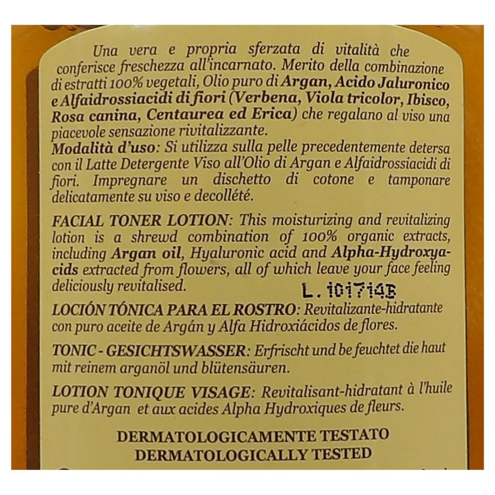 L'ERBORISTICA di Athena's - Lozione tonica viso all'olio di argan e alfaidrossiacidi dei fiori 200 ml