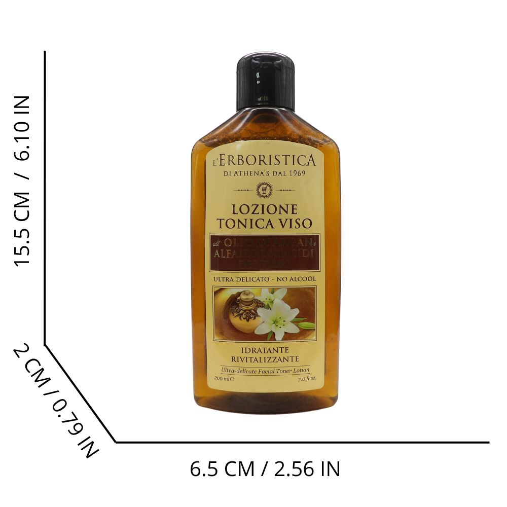 L'ERBORISTICA di Athena's - Lozione tonica viso all'olio di argan e alfaidrossiacidi dei fiori 200 ml