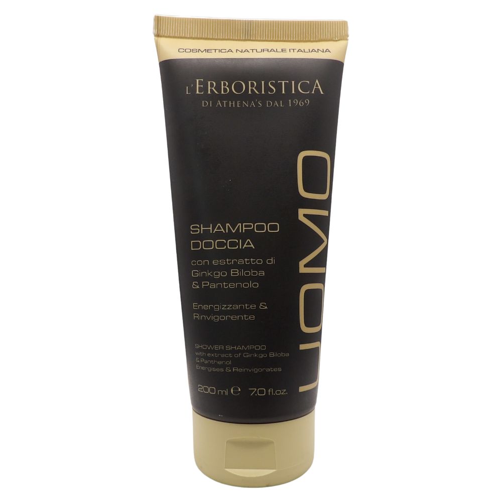 L'ERBORISTICA di Athena's, Shampoo Doccia Energizzante Rinvigorente Uomo, 200 ml