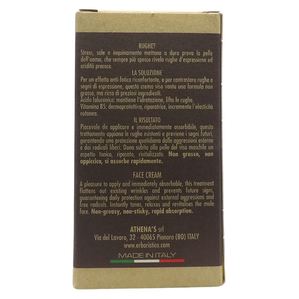 L'ERBORISTICA di Athena's, Crema Viso IDRATANTE ANTI-RUGHE, Con Acido Ialuronico e Vitamina B5. Dona Alla Pelle Del Viso Un Aspetto Tonico, Riposato e Rivitalizzato 50ml