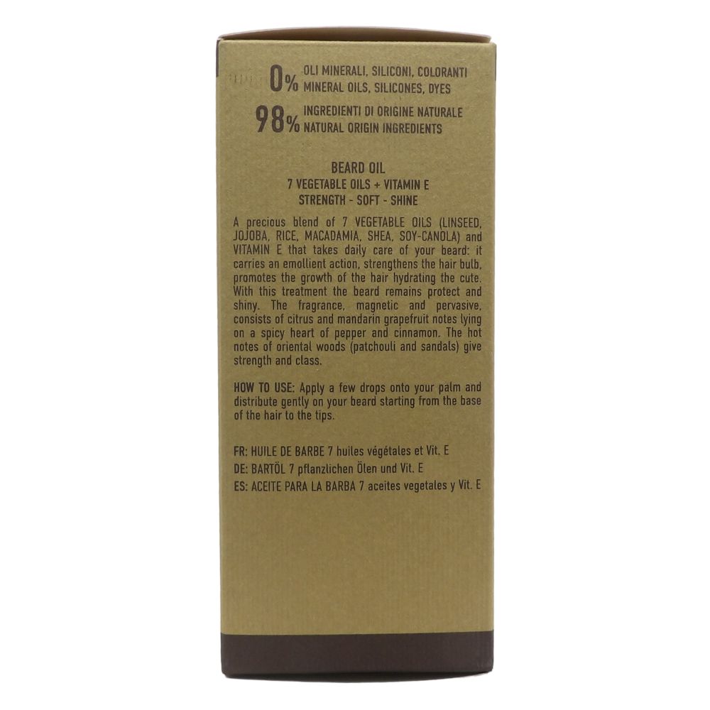 L'ERBORISTICA di Athena's, Olio Da Barba, 100% Naturale, 7 Oli Vegetali + Vit. E. Barba Perfetta, Forte, Morbida e Lucida 30ml