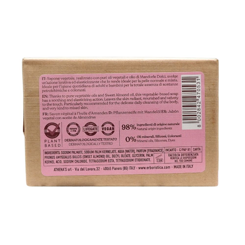 L'ERBORISTICA di Athena's, Saponetta Vegetale OLIO DI MANDORLE Lenitivo 100g