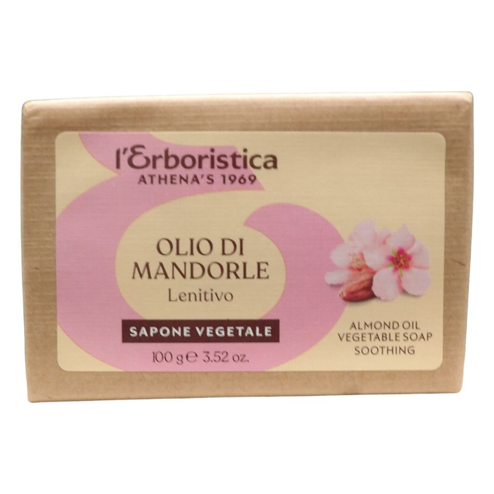 L'ERBORISTICA di Athena's, Saponetta Vegetale OLIO DI MANDORLE Lenitivo 100g