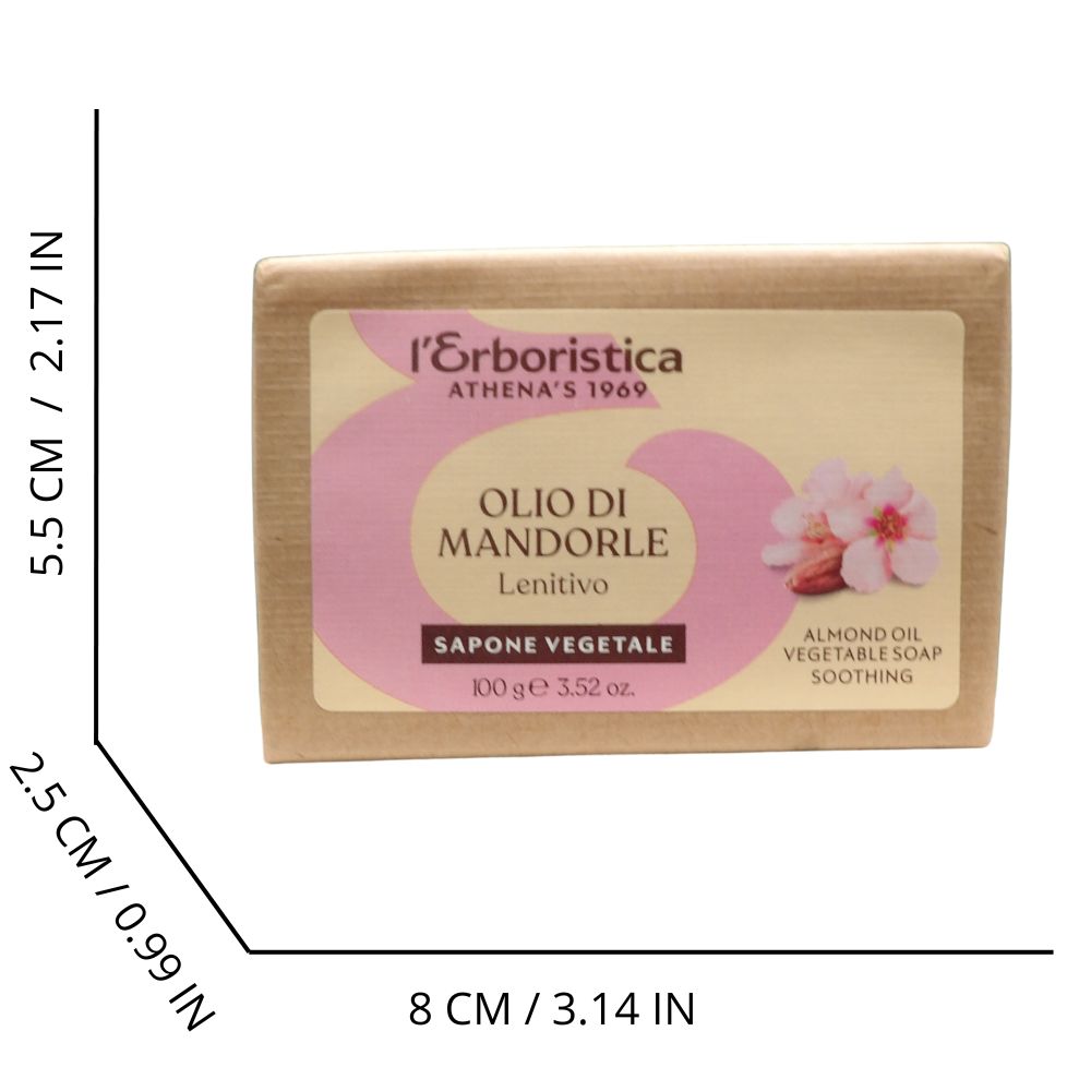 L'ERBORISTICA di Athena's, Saponetta Vegetale OLIO DI MANDORLE Lenitivo 100g