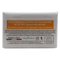 SAPONIFICIO VENEZIANO Sapone Solido Per Viso, Mani e Corpo, Arricchito Con Oli Essenziali. Senza Grassi Animali, Parabeni e Coloranti. Disponibile In Diverse Fragranze 150g (TEA TREE, Unità)