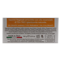 SAPONIFICIO VENEZIANO Sapone Solido Per Viso, Mani e Corpo, Arricchito Con Oli Essenziali. Senza Grassi Animali, Parabeni e Coloranti. Disponibile In Diverse Fragranze 150g (TEA TREE, Unità)