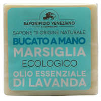 SAPONIFICIO VENEZIANO Sapone Solido Bucato a Mano MARSIGLIA Ecologico Con OLIO ESSENZIALE DI LAVANDA. Ideale Per Pretrattare, Rimuovere Le Macchie Rispettando Colori e Tessuti 300g