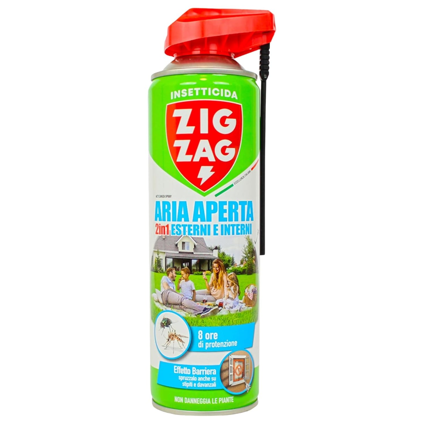 Zig Zag Insetticida Spray ARIA APERTA, 2In1 Interni Ed Esterni. Effetto Zanzariera Virtuale, 8 Ore Di Protezione Da Insetti 500 ml