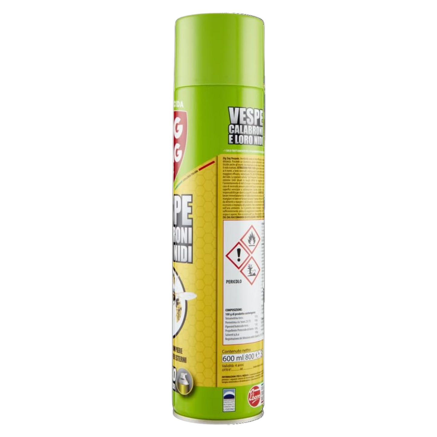 Zig Zag, Vespaio Power, Insetticida per Vespe e Calabroni, Spray ad azione immediata, Colpisce fino a 6 metri, 600 ml