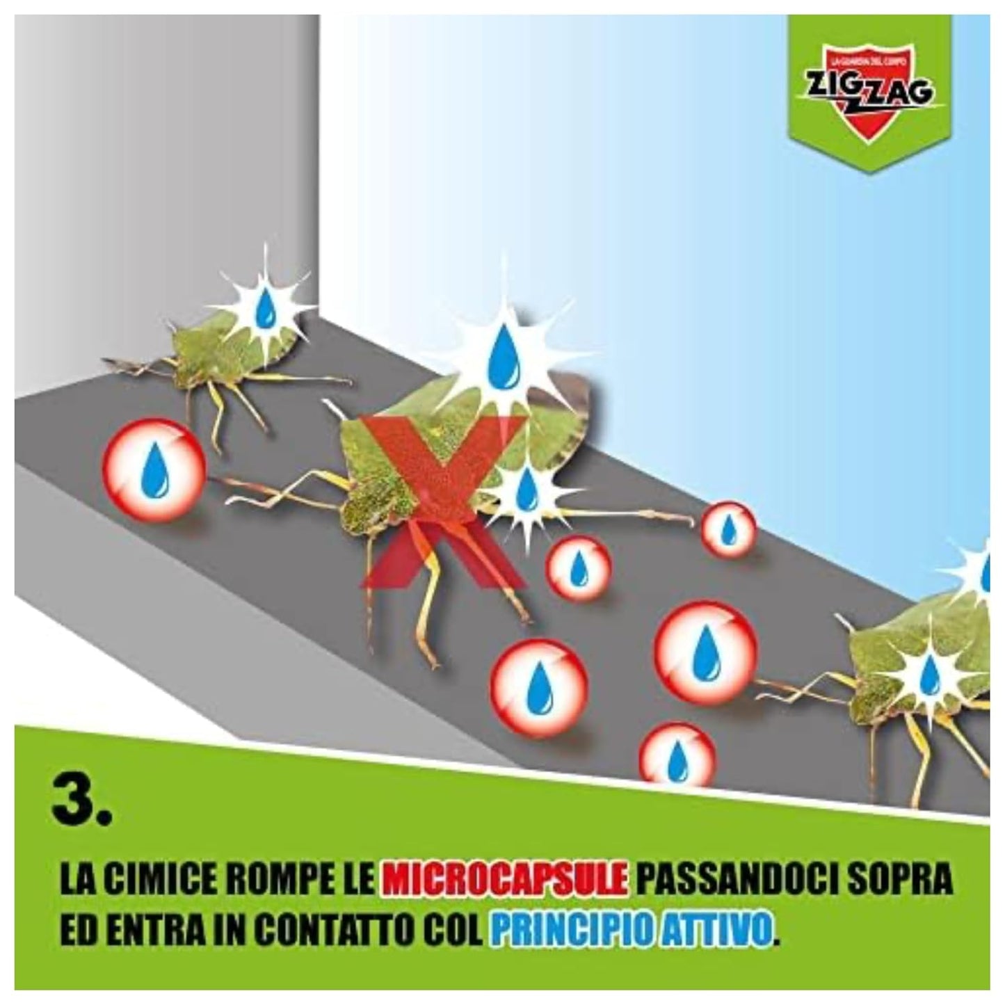 Zig Zag Cimici, Insetticida Microincapsulato a Lento Rilascio. Inodore, Specifico per Cimici, Anti Cimici ad Azione Rapida e Residuale, Formato da 500ml