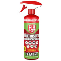 Zig Zag Insetticida Spray Habitat Multinsetto Microincapsulato. Inodore, Ideale Per Cimici, Mosche, Zanzare, Scarafaggi, Formiche, Zecche, Prodotto A Lento Rilascio 500ml