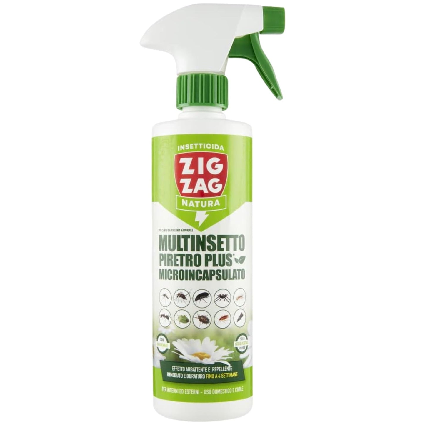 Zig Zag Insetticida Spray, Piretro Plus Multinsetto Microincapsulato, Contro Formiche, Scarafaggi, Blattelle, Cimice Verde, Cimice Asiatica, Zanzara Comune e Tigre, Ragni, Tarme 400 ml