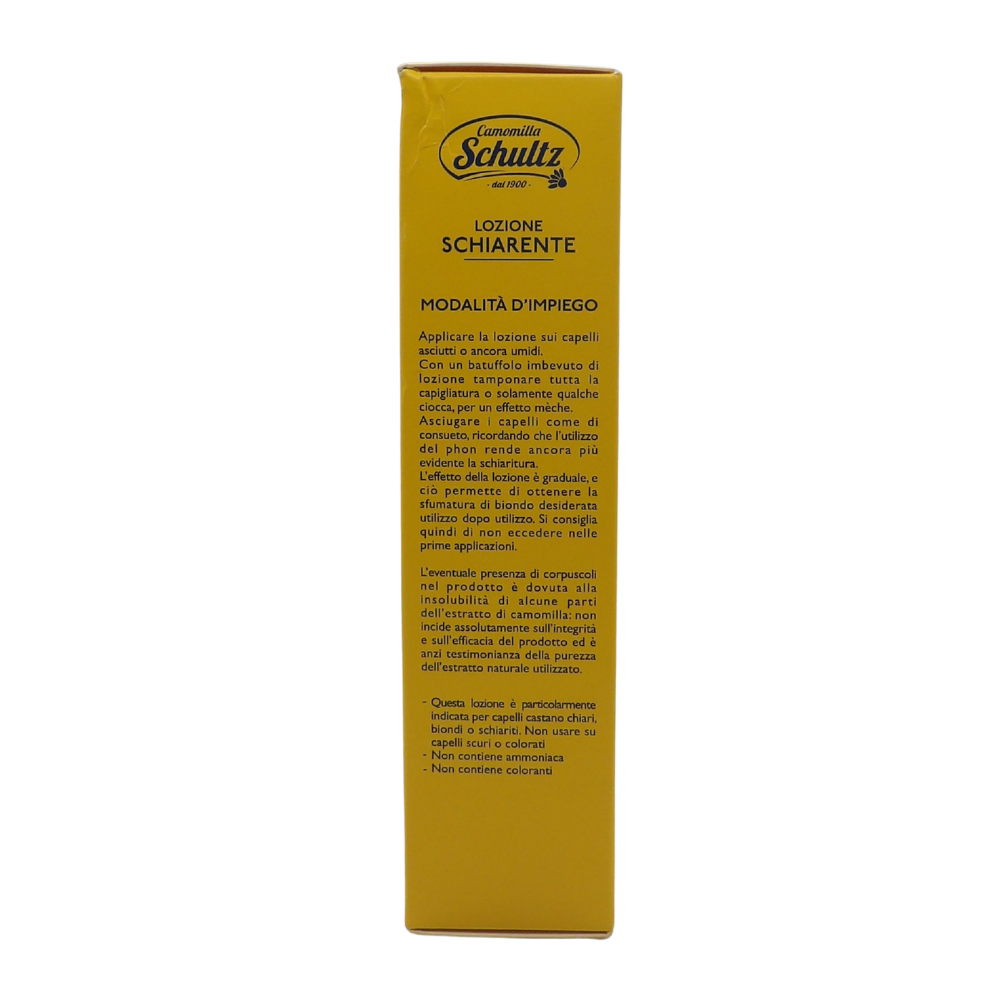 SCHULTZ Lozione Schiarente ad Azione Graduale, 100% Camomilla Bio per Capelli Chiari, 200ml