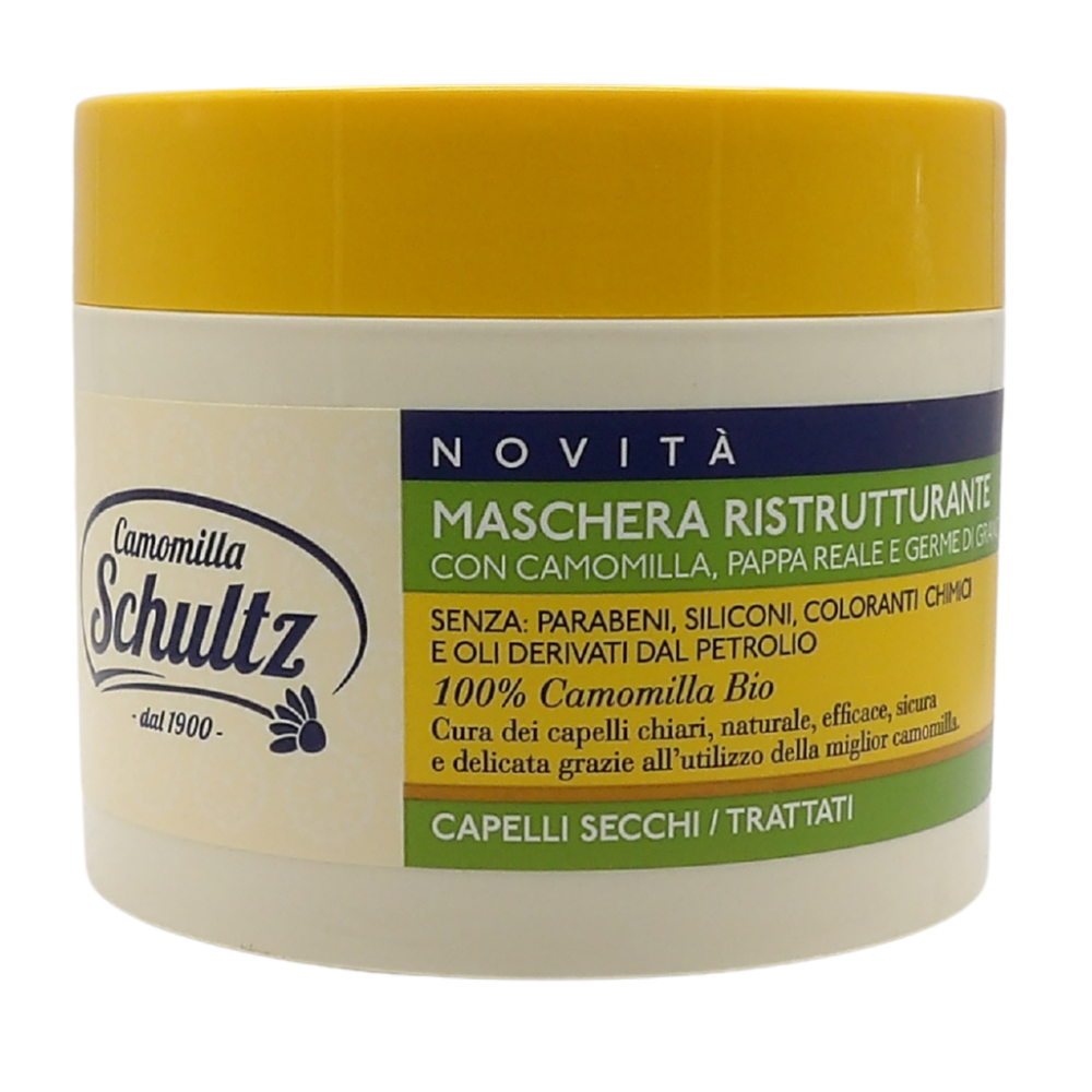 SCHULTZ Camomilla, Maschera Ristrutturante con Camomilla, Pappa Reale e Germe di Grano - 300 ml