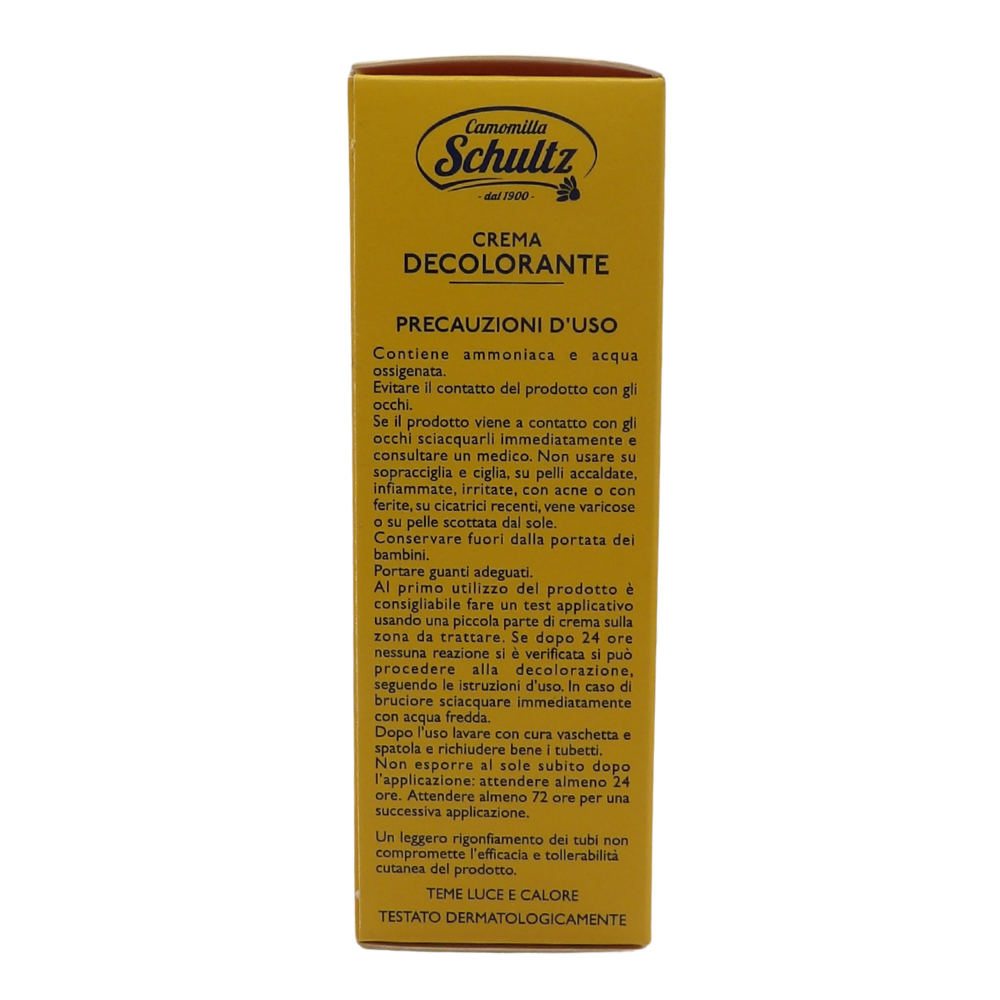 SCHULTZ Crema Decolorante Ultradelicata, 100% Camomilla Bio, Schiarisce i Peli Superflui, 50 + 25ml