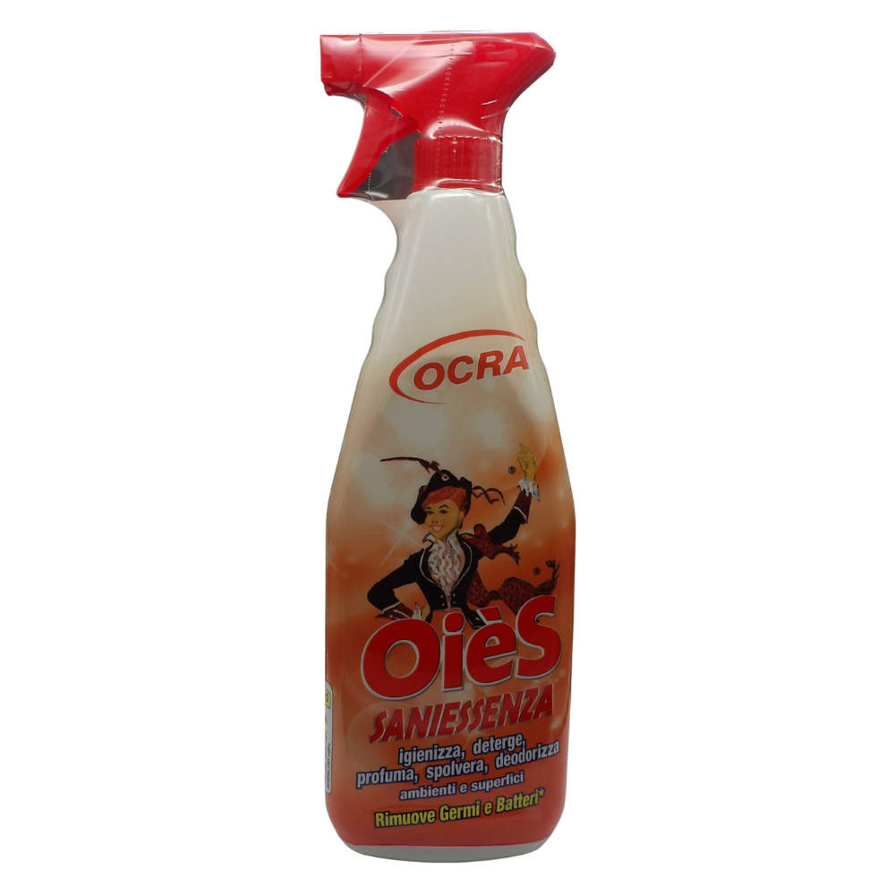 OIES Detergente Spray Sanissenza, Il Miglior Formulato Che Profuma, Igienizza e Spolvera Ambienti e Superfici. Rimuove Germi e Batteri. Disponibile In Varie Profumazioni 750ml OCRA