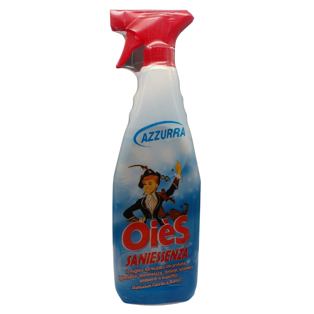 OIES Detergente Spray Sanissenza, Il Miglior Formulato Che Profuma, Igienizza e Spolvera Ambienti e Superfici. Rimuove Germi e Batteri. Disponibile In Varie Profumazioni 750ml AZZURRA