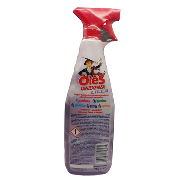 OIES Detergente Spray Igienizzante - LILLA - Deterge, Profuma, Spolvera, Deodora Ambienti e Superfici. Rimuove Germi e Batteri 750ml