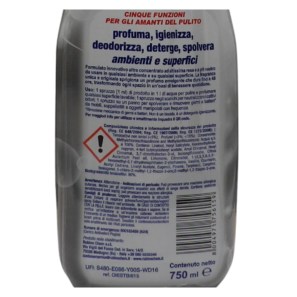 OIES Detergente Spray Sanissenza, Il Miglior Formulato Che Profuma, Igienizza e Spolvera Ambienti e Superfici. Rimuove Germi e Batteri. Disponibile In Varie Profumazioni 750ml BIANCA