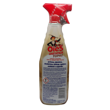 OIES Detergente Spray Sanissenza, Il Miglior Formulato Che Profuma, Igienizza e Spolvera Ambienti e Superfici. Rimuove Germi e Batteri. Disponibile In Varie Profumazioni 750ml TOPAZ