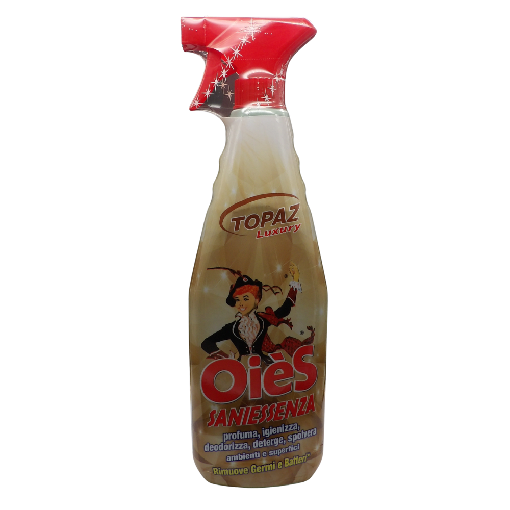 OIES Detergente Spray Sanissenza, Il Miglior Formulato Che Profuma, Igienizza e Spolvera Ambienti e Superfici. Rimuove Germi e Batteri. Disponibile In Varie Profumazioni 750ml TOPAZ