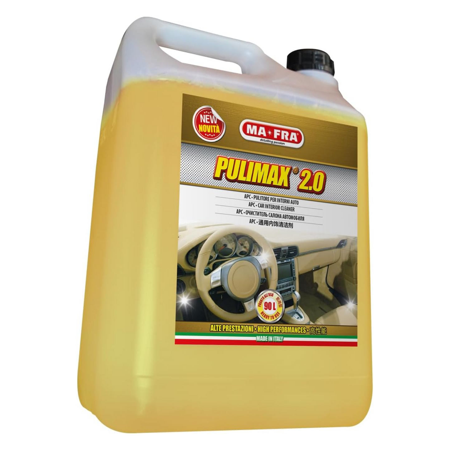 Ma-Fra, Pulimax 2.0, APC Detergente Universale per Interni Auto, Pulisce e Rinnova Le Superfici, Formato da 4500ml