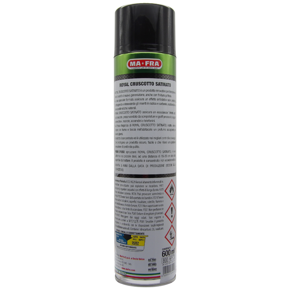 MA-FRA Spray Pulisci Cruscotto Royal Effetto Satinato. Assicura Un Effetto Antistatico sulle Plastiche, Proteggendo e Rinnovando Gli Inserti in Radica e Carbonio 600ml
