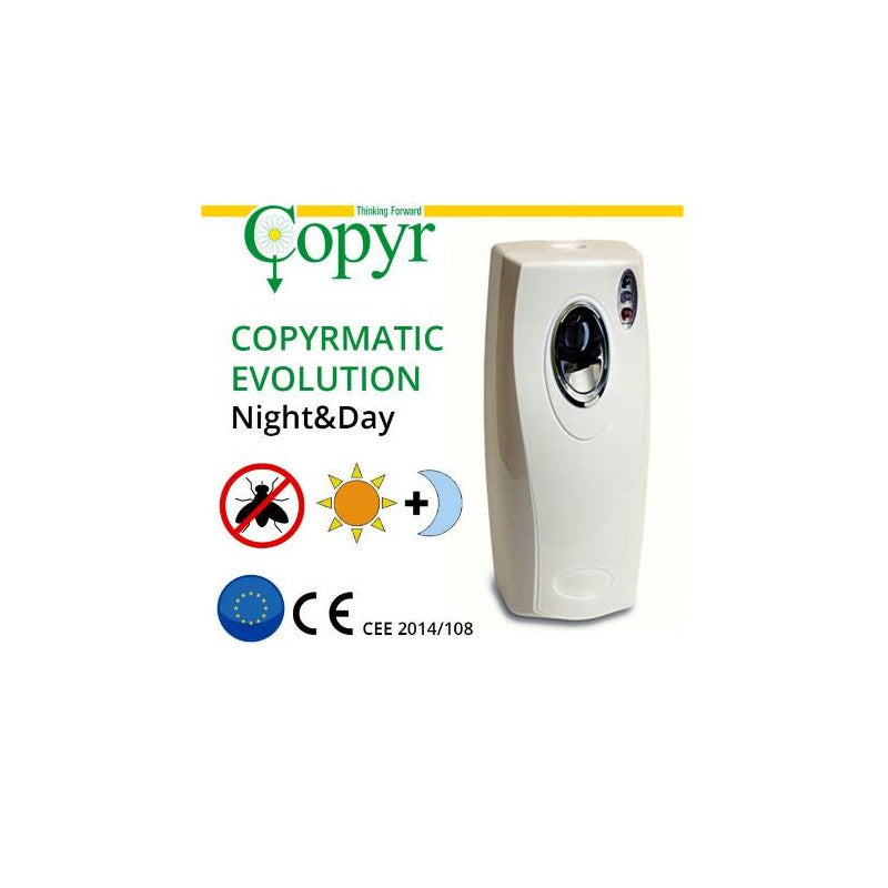 Copyr Copyrmatic Evolution Night & Day - Erogatore Spray Aerosol Programmabile e Dispenser Automatico Professionale - Diffusore Profumo Ambiente, Insetticida e Desodorizzante Indoor Silenzioso