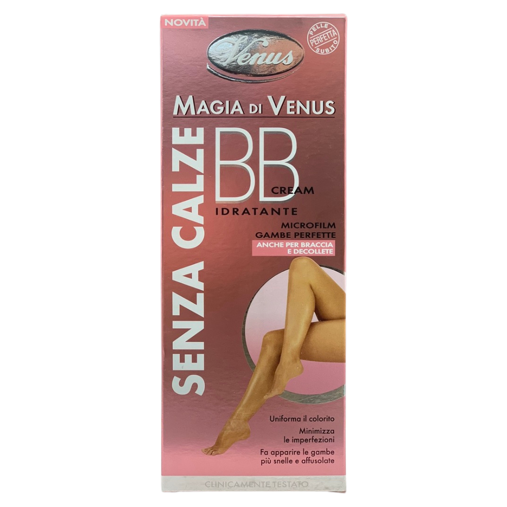 VENUS BB Cream Idratante, Senza Calze, Uniforma il Colorito, Minimizza le Imperfezioni, Fa Apparire le Gambe più Snelle e Affusolate, Anche per Braccia e Decollete 150ml