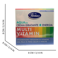 VENUS Crema Idratante+Energia AQUA24 MULTI VITAMIN, Per Una Pelle In Piena Salute e Vitalità. Con Una Straordinaria Infusione Di Vitamine 50ml