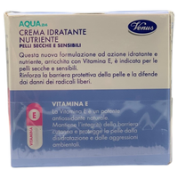 VENUS Crema Idratante Viso AQUA24 NUTRIENTE, Per Pelli Secche e Sensibili. Con Peptidi e Vitamina E. Rinforza La Barriera Cutanea, Nutre e Ripara. Una Sinergia Giorno e Notte 50ml
