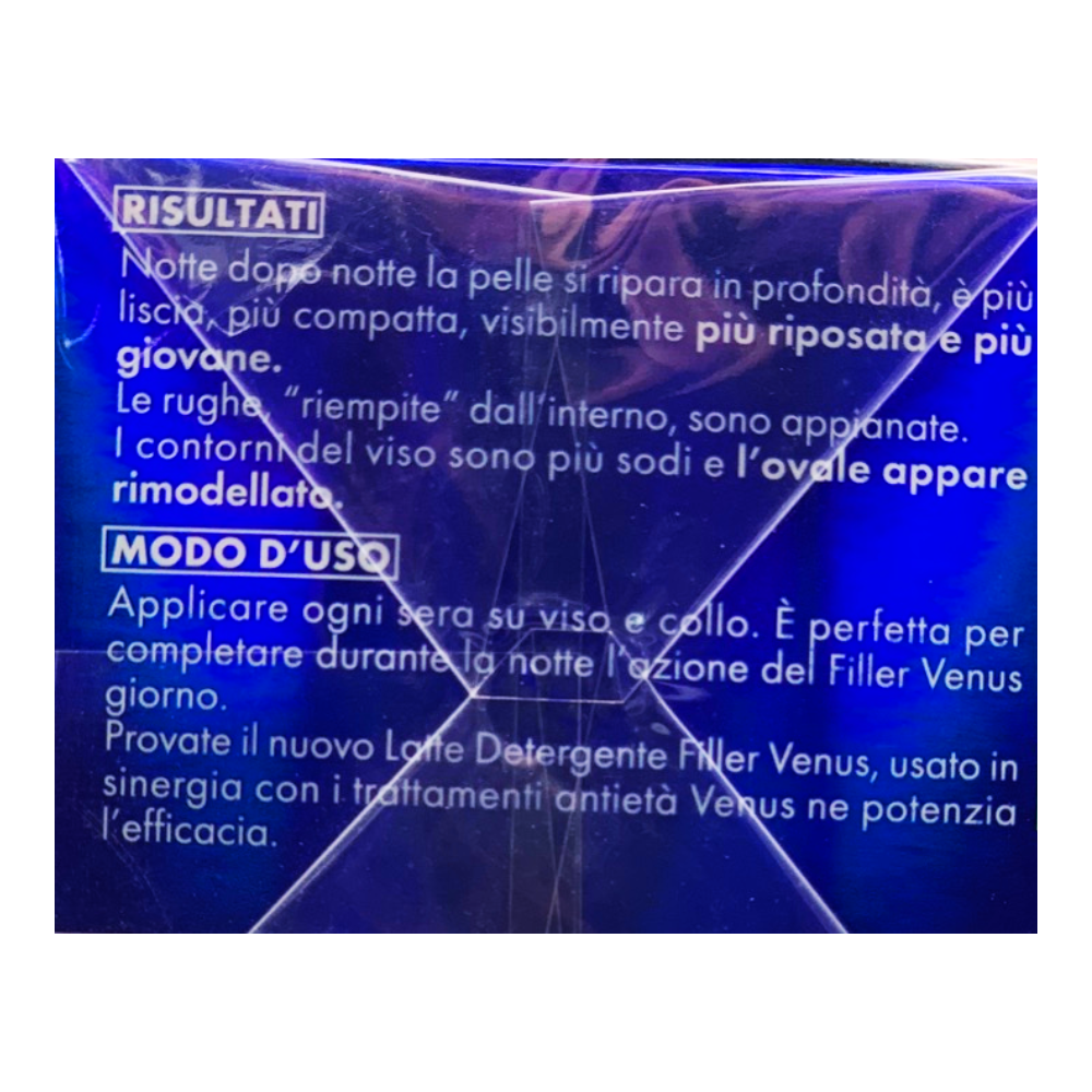 VENUS Crema FILLER Antietà Riparatore Notte, Ridensifica e Ricompatta La Pelle. Riduce e Distende Le Rughe Del Risveglio 50ml