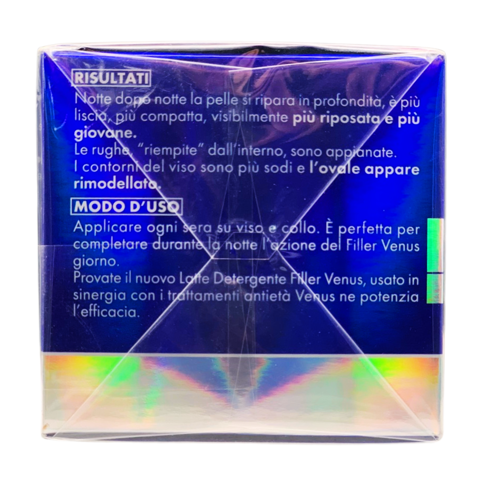 VENUS Crema FILLER Antietà Riparatore Notte, Ridensifica e Ricompatta La Pelle. Riduce e Distende Le Rughe Del Risveglio 50ml