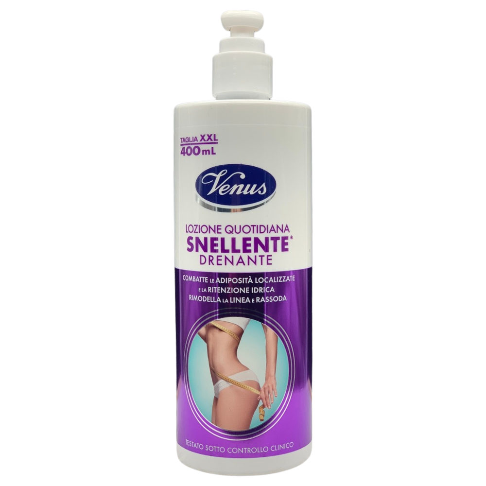 VENUS Trattamento Quotidiano Corpo SNELLENTE Drenante, Combatte Le Adiposità Localizzate e La Ritenzione Idrica. Rimodella La Linea e Rassoda 400ml