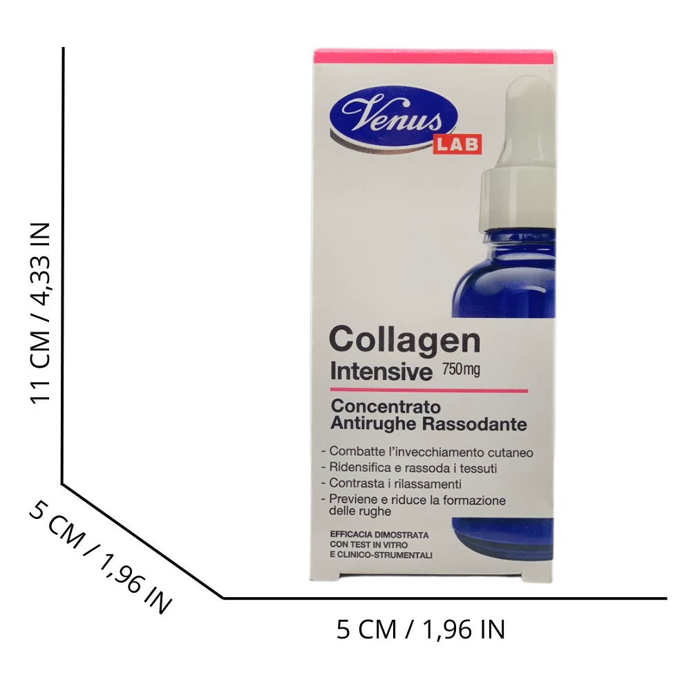 VENUS, Collagen Firming Concentrato Molecolare Anti-Rughe, Ridensifica e Rassoda la Pelle, 750 mg Collagene, Combatte l'Invecchiamento Cutaneo, Ideale Quando la Pelle Appare Stanca e Segnata 30 ml