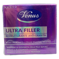 VENUS Crema ULTRA FILLER Ristrutturante Anti-Gravità, Con Acido Ialuronico e Cellule Staminali Vegetali. Rigenera La Pelle, Riduce Il Rilassamento, Riempie e Leviga Le Rughe Profonde 50ml