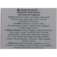 BIOPOINT Balsamo Anti-Giallo CROMATIX SILVER, Nutrizione e Protezione. Per Capelli Bianchi, Grigi e Biondi. Con Cover Pigment Technology Ed Estratto Di Malva 150ml