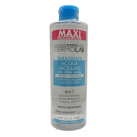 DERMOLAB Acqua Micellare Idratante 6 in 1, per Tutti i Tipi di Pelle, con Acido Ialuronico ed Eufrasia, Effetto Idratante e Luminoso, Deterge in Profondità,