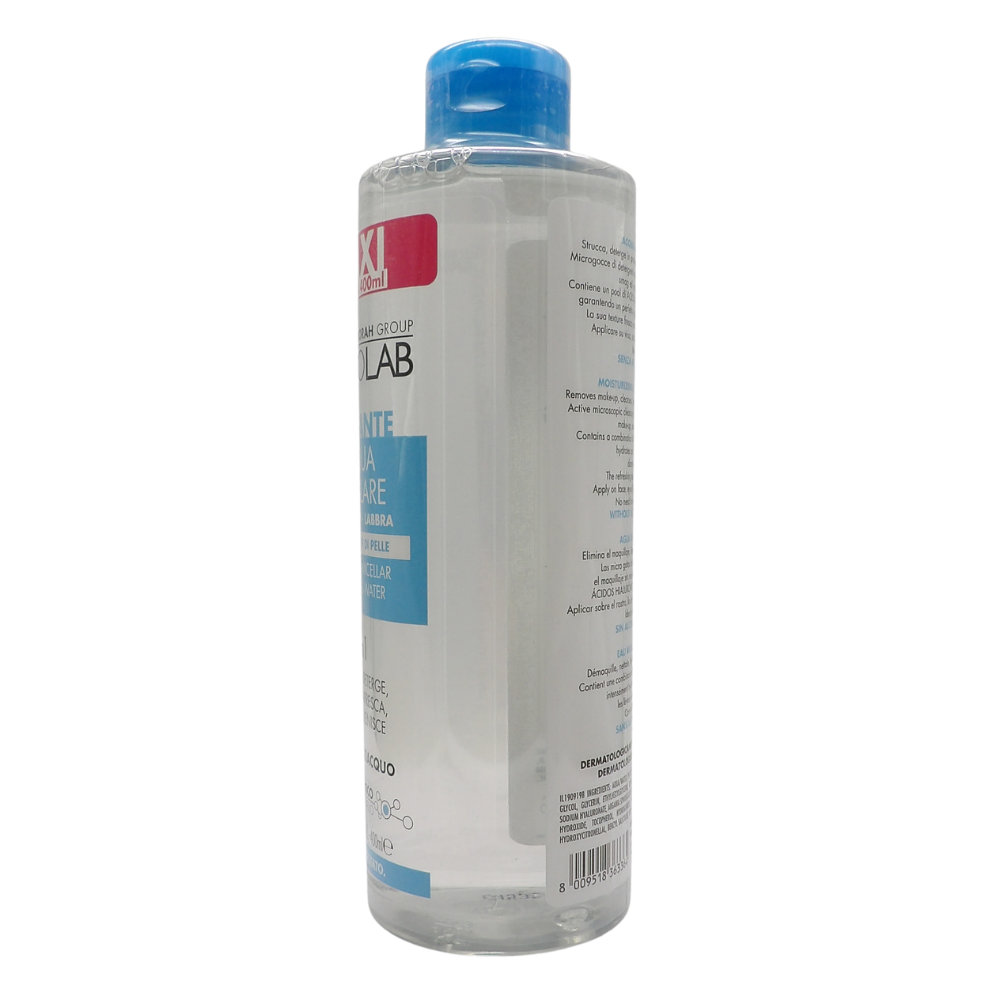 DERMOLAB Acqua Micellare Idratante 6 in 1, per Tutti i Tipi di Pelle, con Acido Ialuronico ed Eufrasia, Effetto Idratante e Luminoso, Deterge in Profondità,