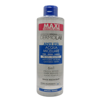 DERMOLAB Acqua Micellare Struccante Viso Antiage 6 in 1, con Pool di Acido Ialuronico e Olio di Argan, Deterge e Nutre in Profondità, 400ml